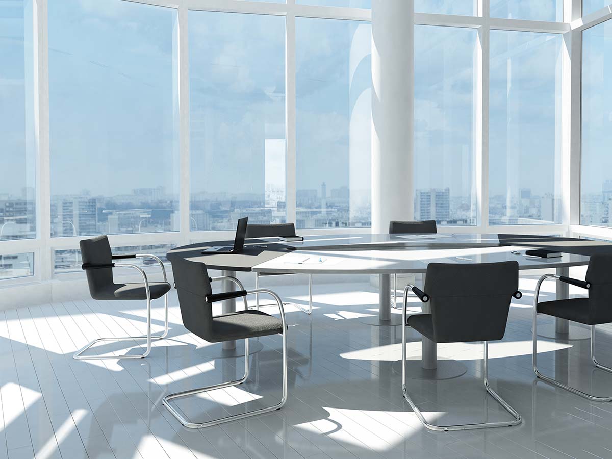 Image of clean office overlooking city